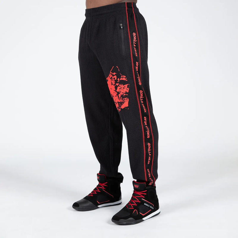  Ladda bild till gallerivisaren, Gorilla Wear Buffalo Old School Workout Pants, black/red
