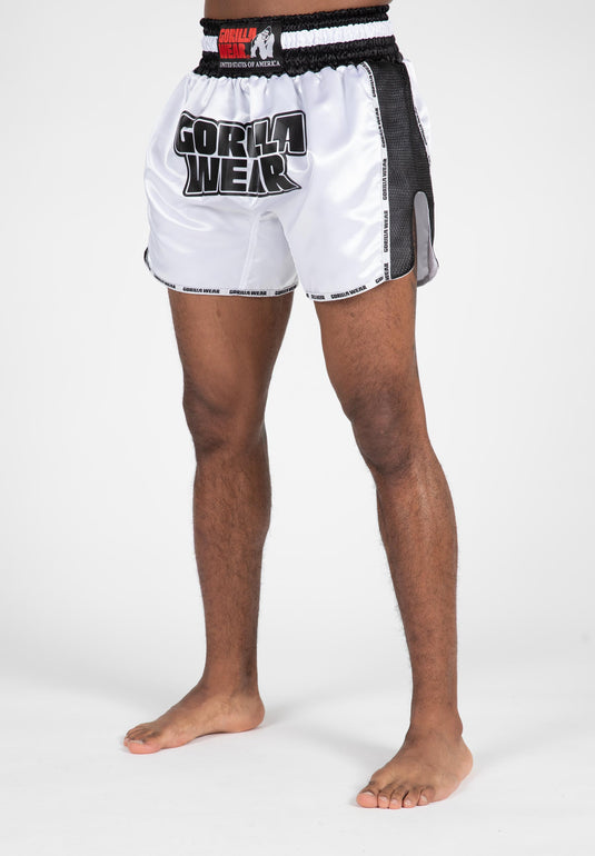 Gorilla Wear Piru Muay Thai Shorts, white/black