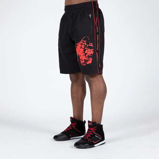 Gorilla Wear Buffalo Old School Workout Shorts, black/red