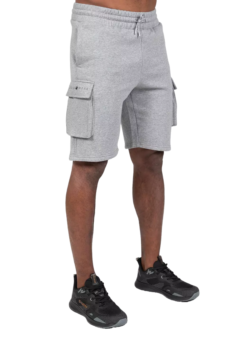  Ladda bild till gallerivisaren, Gorilla Wear Hudson Cargo Sweat Shorts, grey melange
