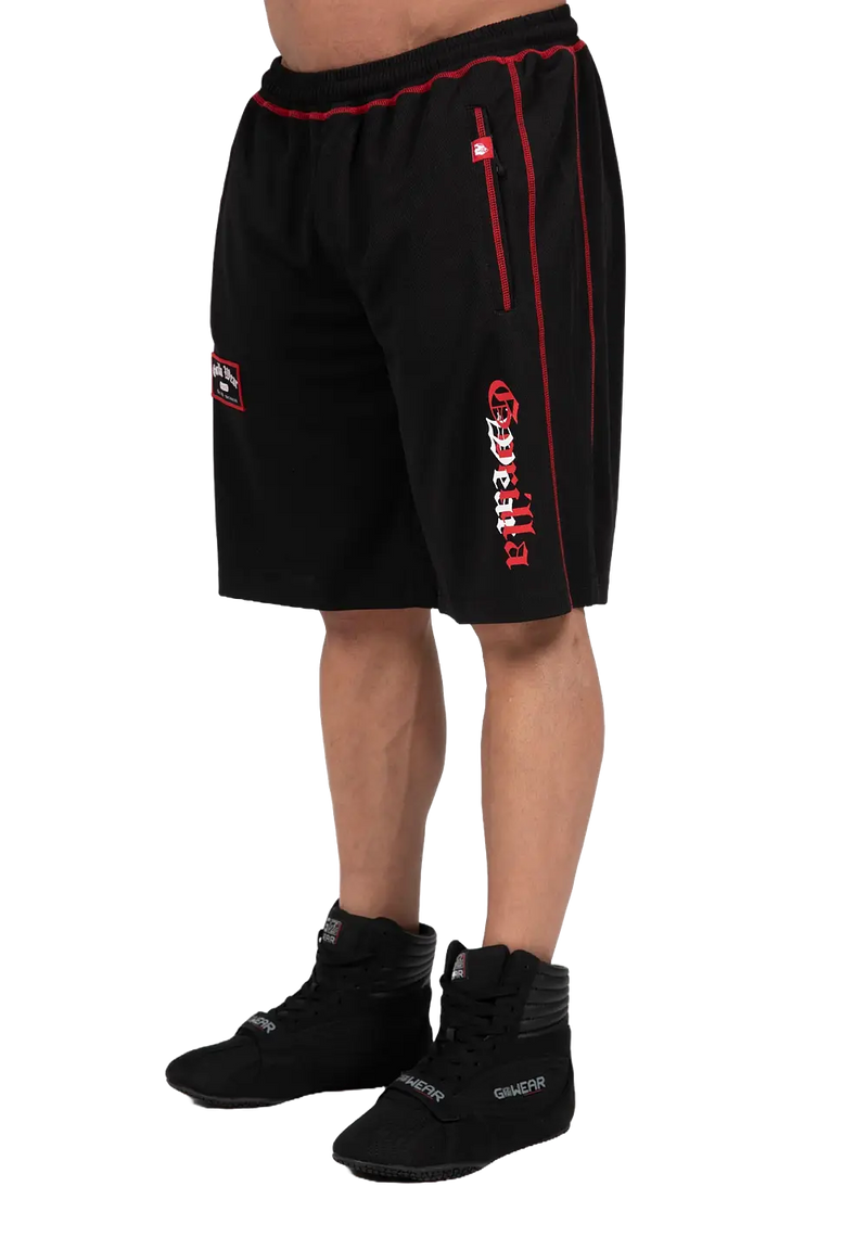  Ladda bild till gallerivisaren, Gorilla Wear Marlow Mesh Shorts, black/red
