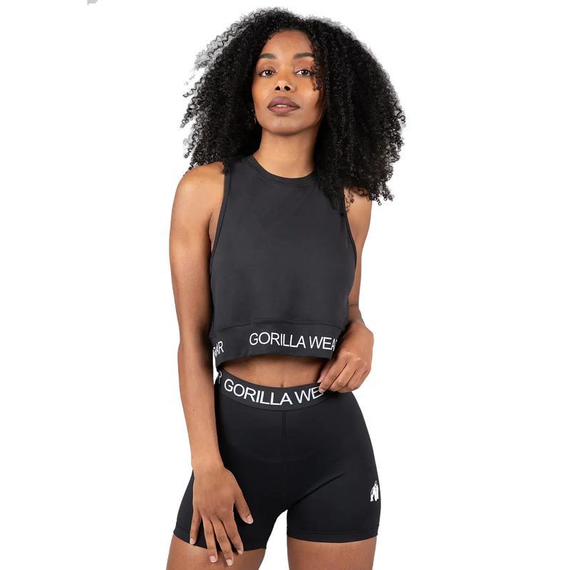  Ladda bild till gallerivisaren, Gorilla Wear Colby Cropped Tank Top, black
