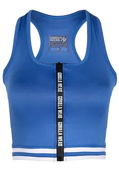  Ladda bild till gallerivisaren, Gorilla Wear Mesa Zip Front Crop Top, blue
