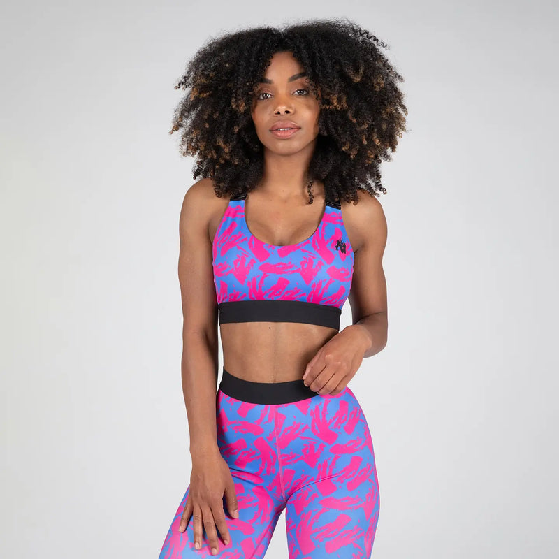  Ladda bild till gallerivisaren, Gorilla Wear Colby Sports Bra, blue/pink
