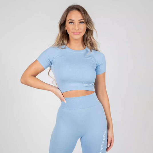 Gorilla Wear Selah Seamless Crop Top, light blue