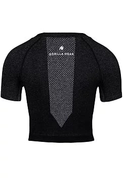  Ladda bild till gallerivisaren, Gorilla Wear Selah Seamless Crop Top, black
