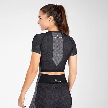  Ladda bild till gallerivisaren, Gorilla Wear Selah Seamless Crop Top, black
