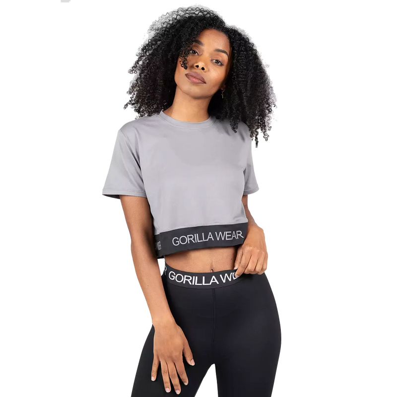  Ladda bild till gallerivisaren, Gorilla Wear Colby Cropped T-Shirt, grey
