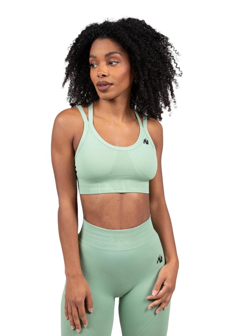  Ladda bild till gallerivisaren, Gorilla Wear Whitney Seamless Sports Bra, green
