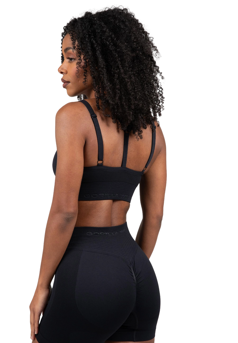  Ladda bild till gallerivisaren, Gorilla Wear Whitney Seamless Sports Bra, black
