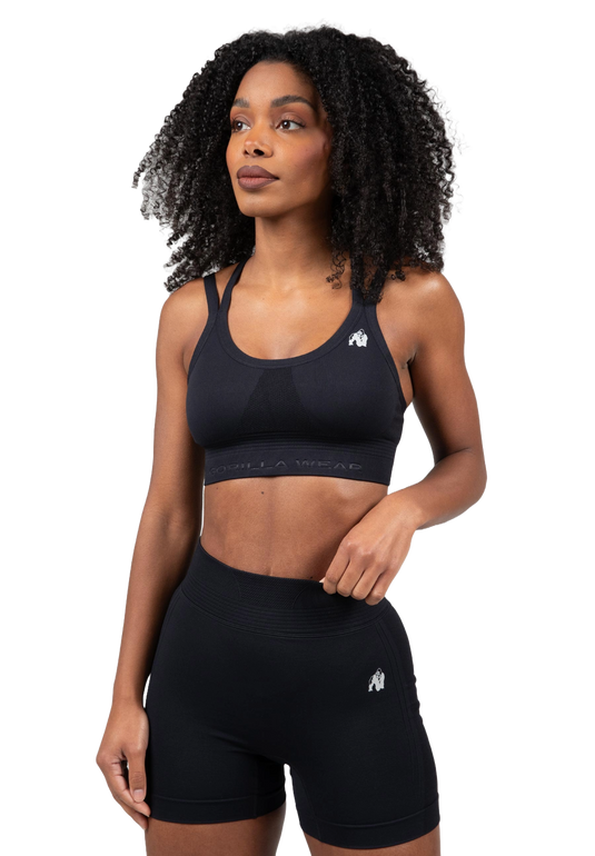 Gorilla Wear Whitney Seamless Sports Bra, black