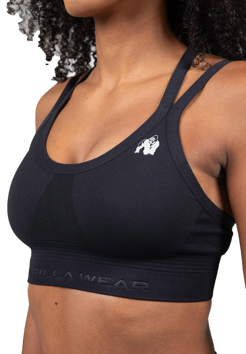  Ladda bild till gallerivisaren, Gorilla Wear Whitney Seamless Sports Bra, black
