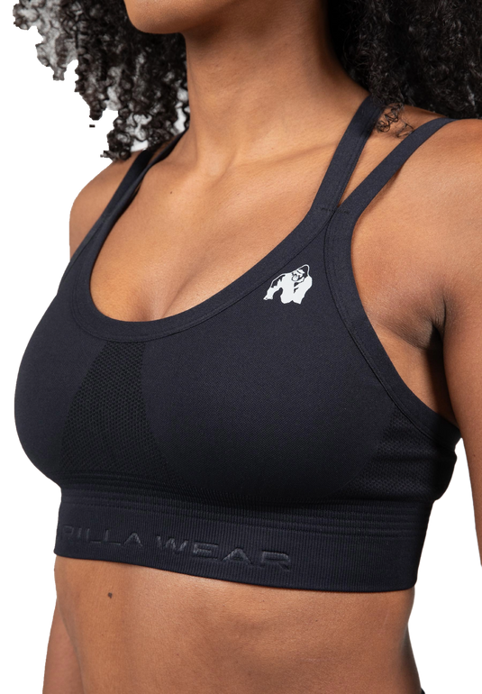 Gorilla Wear Whitney Seamless Sports Bra, black