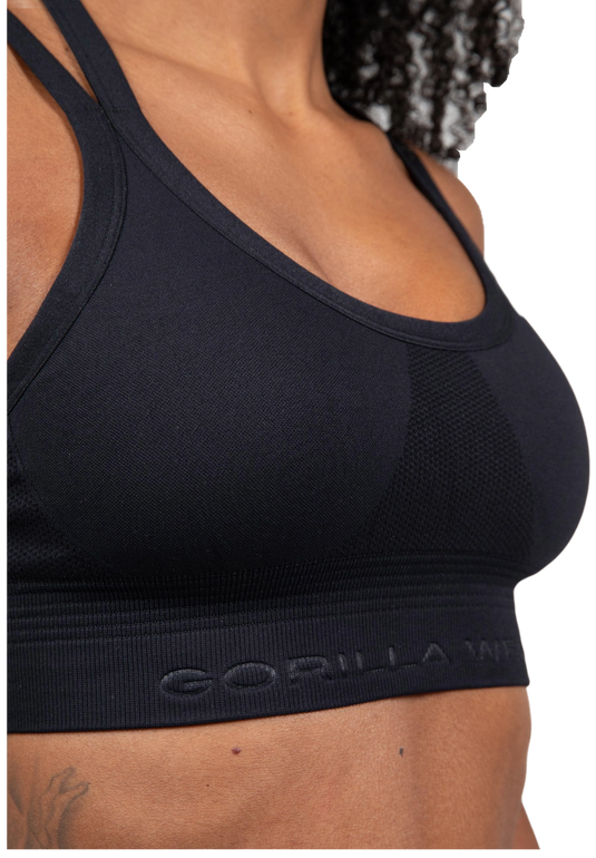 Gorilla Wear Whitney Seamless Sports Bra, black