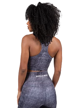  Ladda bild till gallerivisaren, Gorilla Wear Camilla Zip-Front Sports Bra, blue denim
