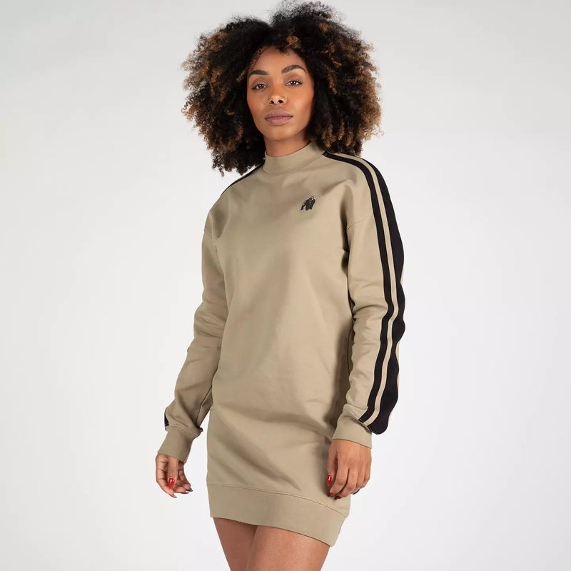  Ladda bild till gallerivisaren, Gorilla Wear Isabella Sweatshirt Dress, beige

