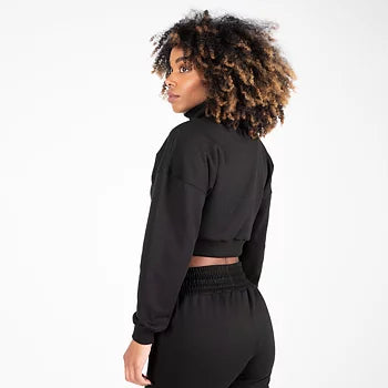  Ladda bild till gallerivisaren, Gorilla Wear Ocala Cropped Half-Zip Sweatshirt, black
