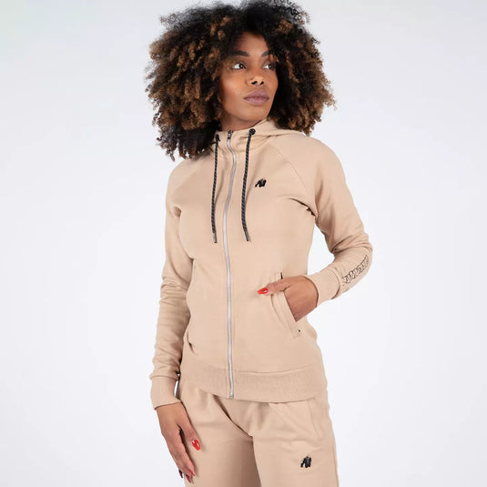 Gorilla Wear Marion Zipped Hoodie, beige