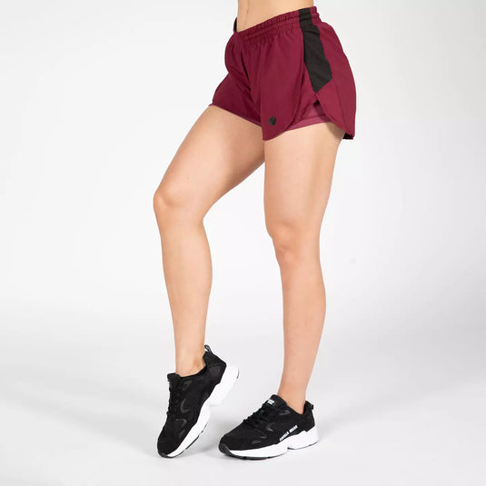 Gorilla Wear Salina 2-In-1 Shorts, burgundy red