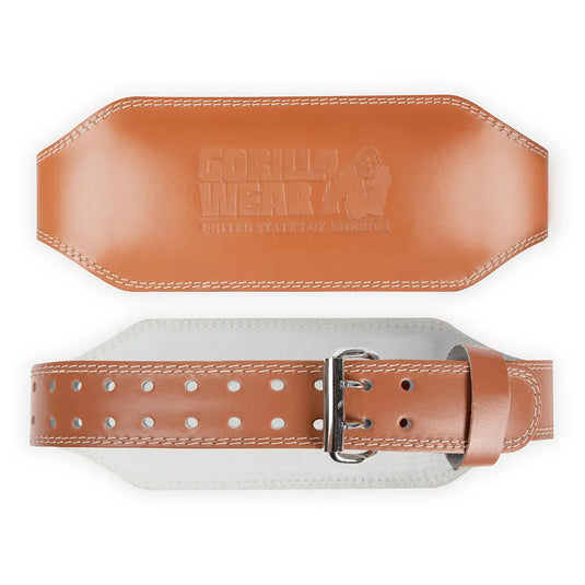 Gorilla Wear 6 Inch Padded Leather Belt, brown