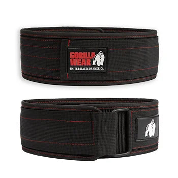  Ladda bild till gallerivisaren, Gorilla Wear 4 Inch Nylon Belt, black/red
