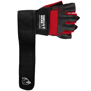  Ladda bild till gallerivisaren, Gorilla Wear Dallas Wrist Wraps Gloves, black/red
