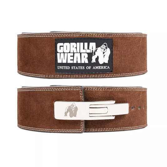 Gorilla Wear 4 Inch Powerlifting Lever Belt, brown