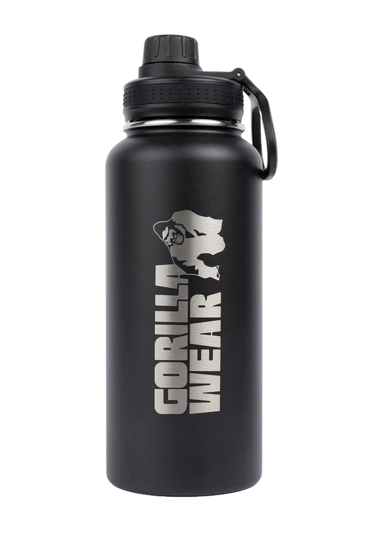 Gorilla Wear Insulated Stainless Steel Water Bottle 1000 ml, black