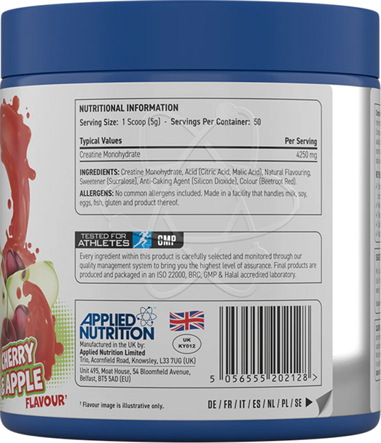 Applied Nutrition Smaksatt Kreatin Monohydrat - 250 g - Körsbär & Äpple