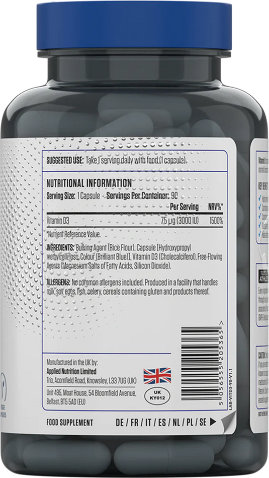 Applied Nutrition Vitamin D3 - 90 kapslar