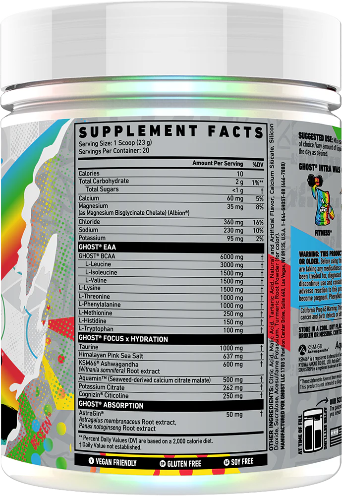  Ladda bild till gallerivisaren, Ghost Intra - 20 servings Sour Strips Rainbow Candy

