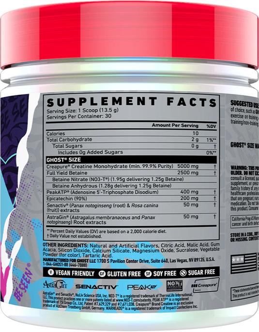 Ghost Size V3 - 30 servings Natty