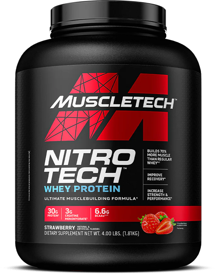  Ladda bild till gallerivisaren, MuscleTech Nitro Tech Whey Protein - 1810 g Strawberry
