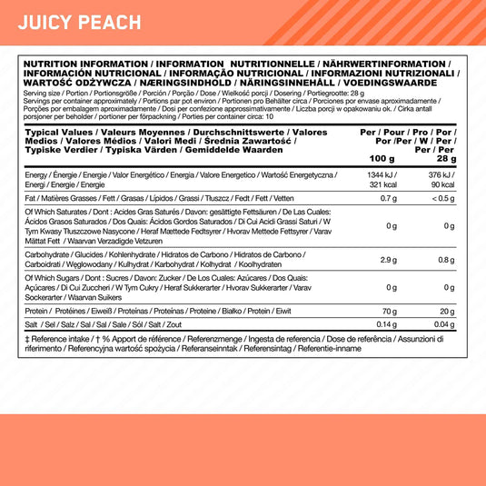 Optimum Nutrition Clear Protein 100% Plant Protein Isolate - 280 g Juicy Peach