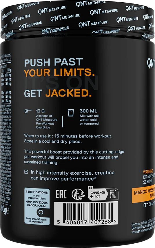 QNT Pre-Workout Overdrive - 390 g - Mango Massacre