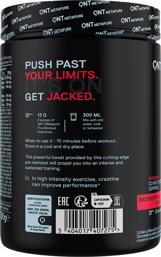 QNT Pre-Workout Overdrive - 390 g - Raspberry Killer