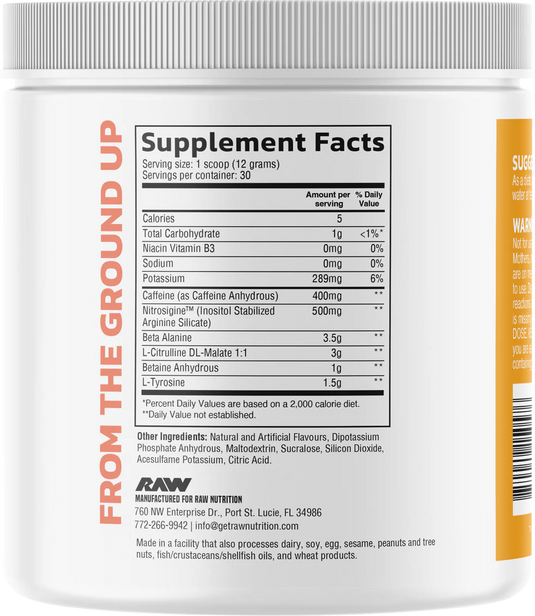 RAW Pre Extreme - 30 servings - Tropical Paradise