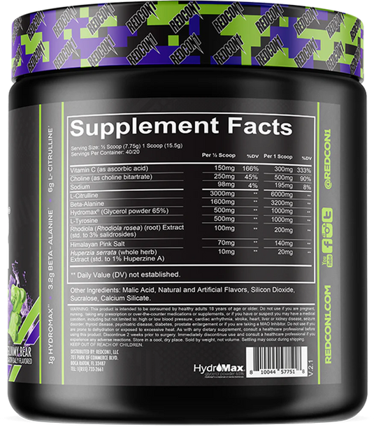 Redcon1 Total War Pump - 20 servings Sour Gummy Bear