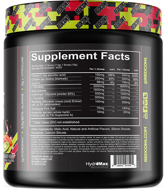 Redcon1 Total War Pump - 20 servings Strawberry Kiwi
