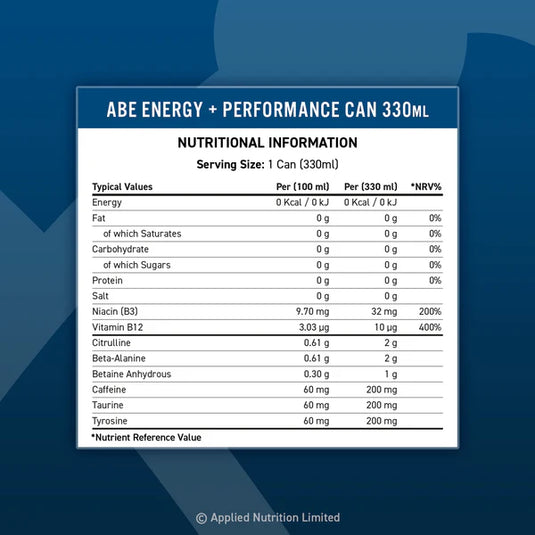 Applied Nutrition ABE Energy & Performance - 12 x 330 ml - Apelsinburst