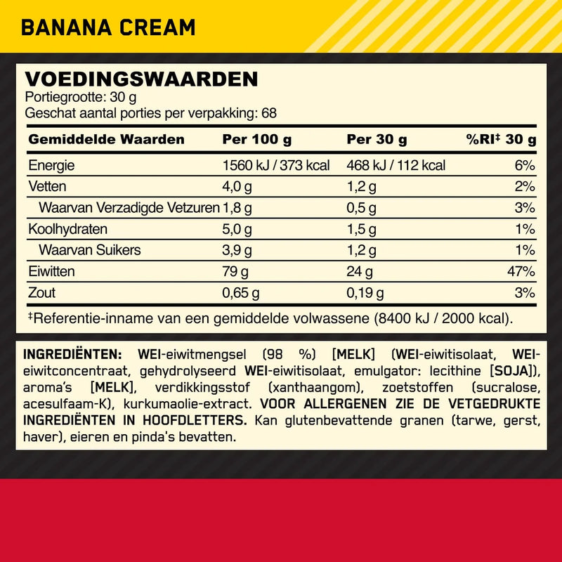  Ladda bild till gallerivisaren, Optimum Nutrition Gold Standard 100% Whey - 2000 g Banana Cream
