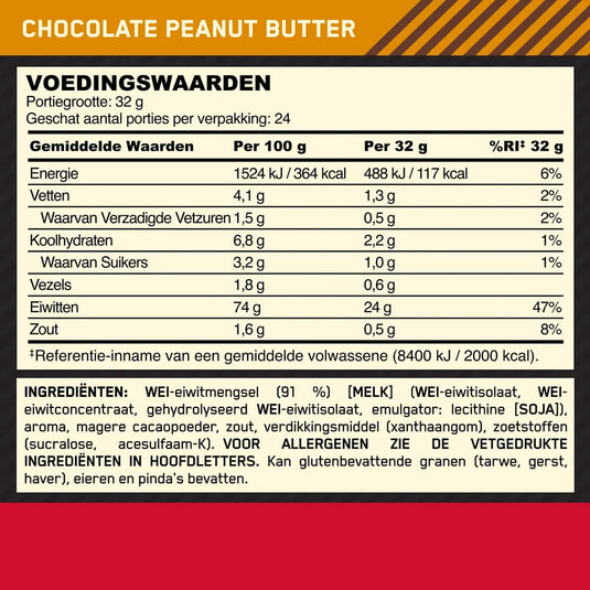 Optimum Nutrition Gold Standard 100% Whey - 780 g Chocolate Peanut Butter