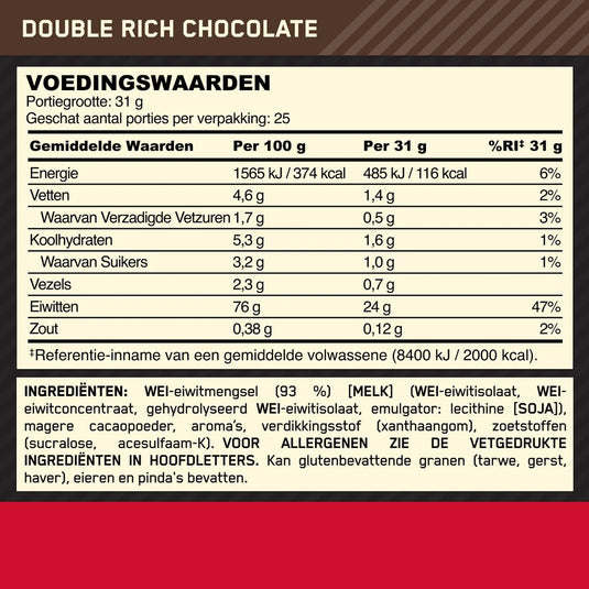 Optimum Nutrition Gold Standard 100% Whey - 780 g Double Rich Chocolate
