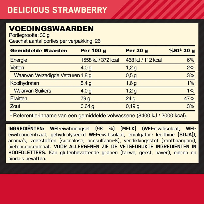  Ladda bild till gallerivisaren, Optimum Nutrition Gold Standard 100% Whey - 780 g Delicious Strawberry
