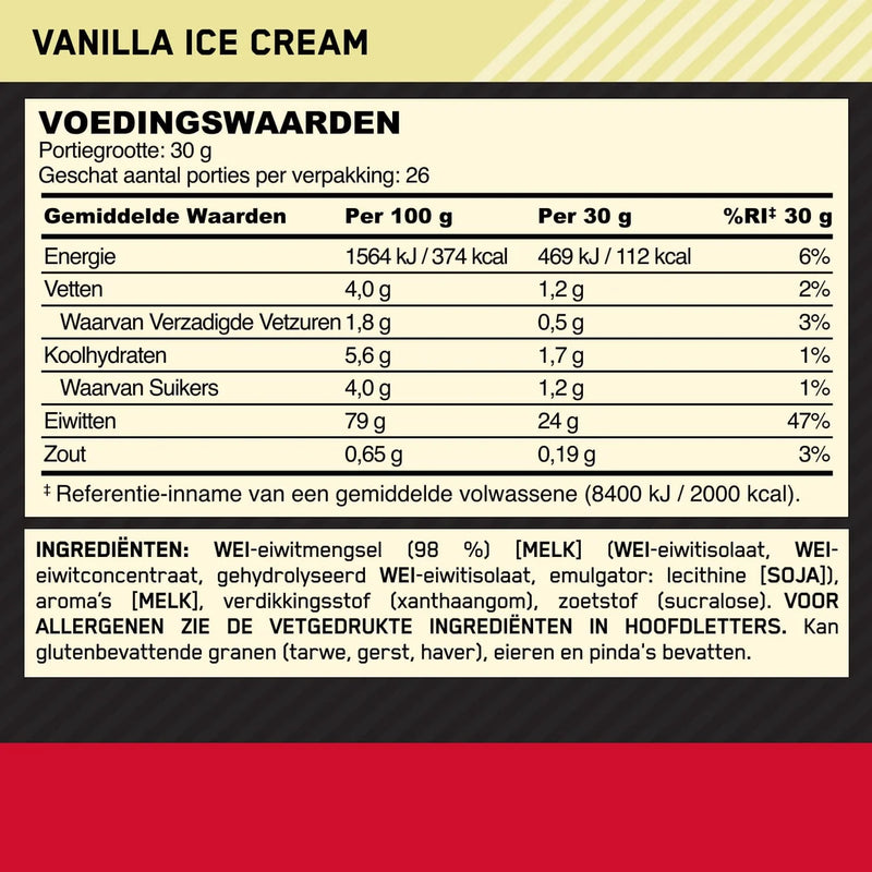  Ladda bild till gallerivisaren, Optimum Nutrition Gold Standard 100% Whey - 780 g Vanilla Ice Cream

