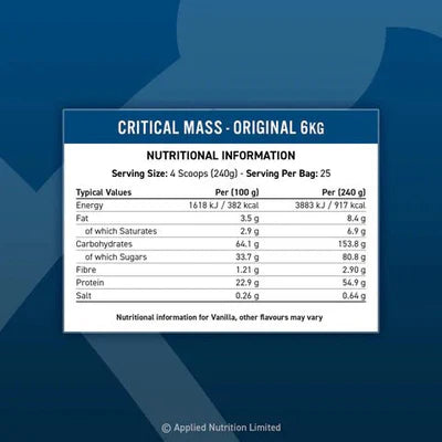  Ladda bild till gallerivisaren, Applied Nutrition Critical Mass Original 6000 g
