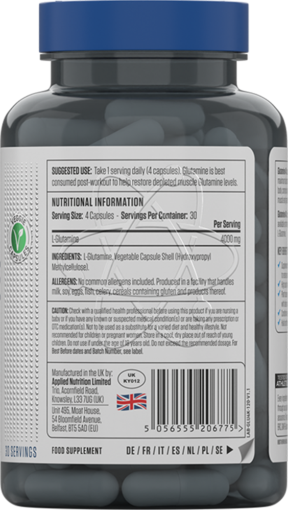  Ladda bild till gallerivisaren, Applied Nutrition Glutamine 4K - 120 caps
