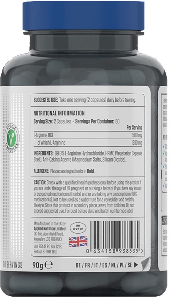  Ladda bild till gallerivisaren, Applied Nutrition L-Arginine 1500 - 120 caps
