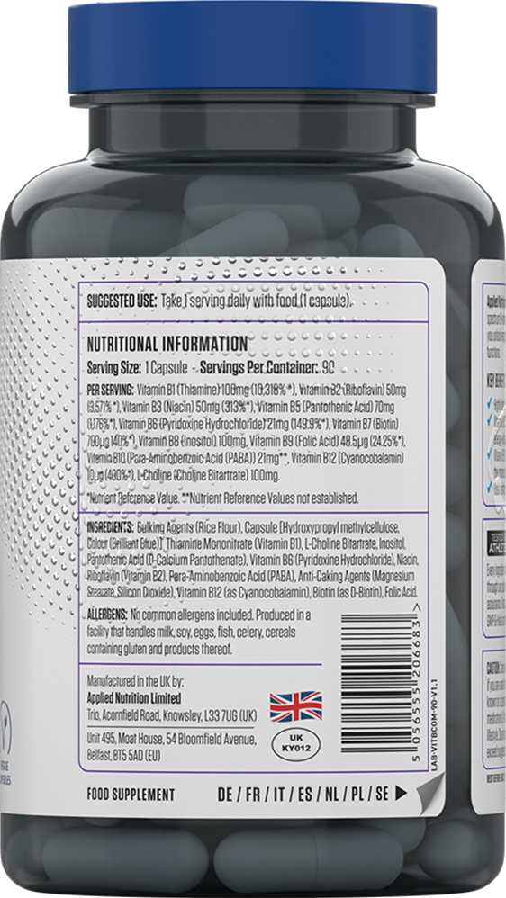  Ladda bild till gallerivisaren, Applied Nutrition Vitamin B Complex - 90 caps
