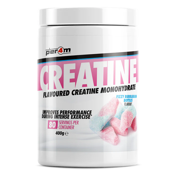  Ladda bild till gallerivisaren, PER4M Flavoured Micronised Creatine - 400 g Fizzy Bubblegum Bottles
